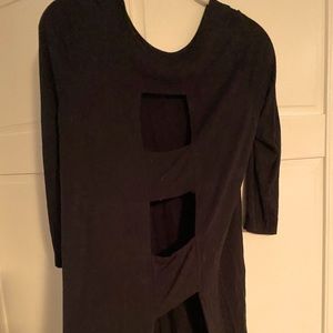 Black shirt with openings in the back